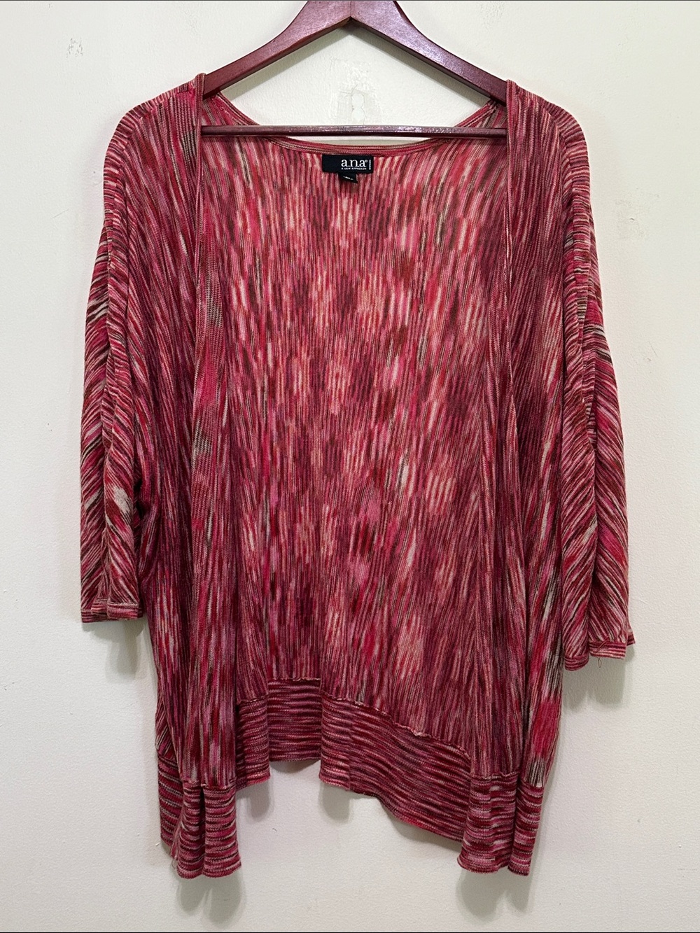 a.n.a Pink and Red Open-Front Lightweight Cardigan